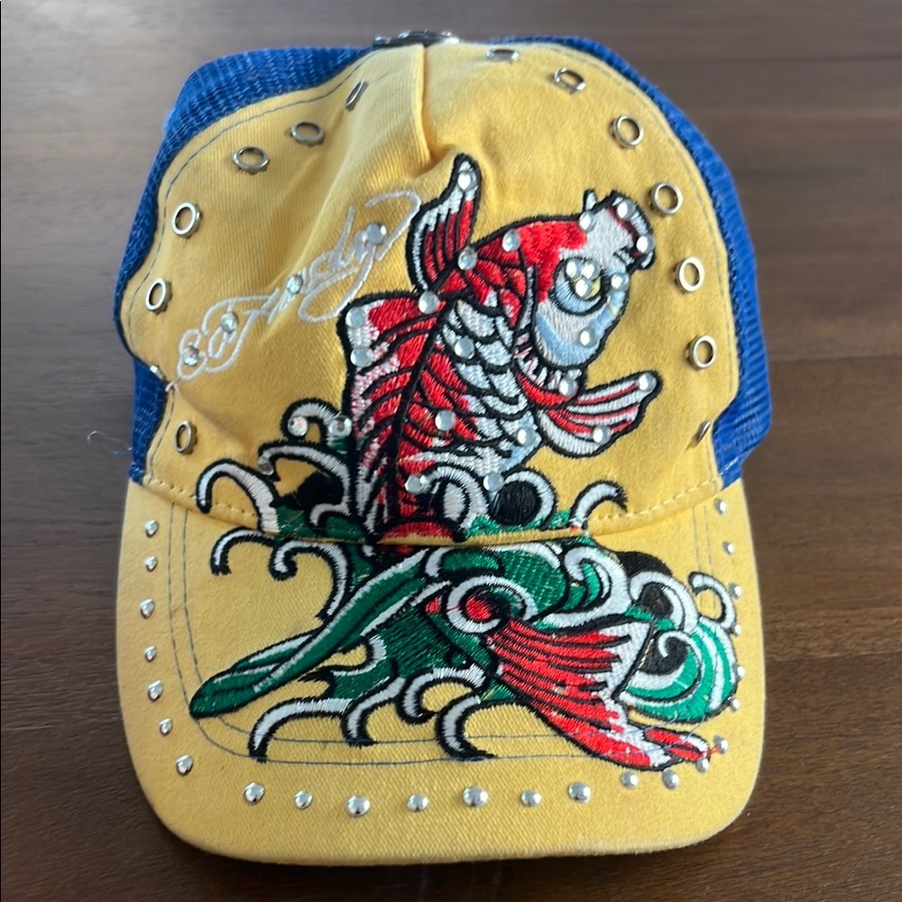Vibrant Yellow and Blue Fish with Artistic Design